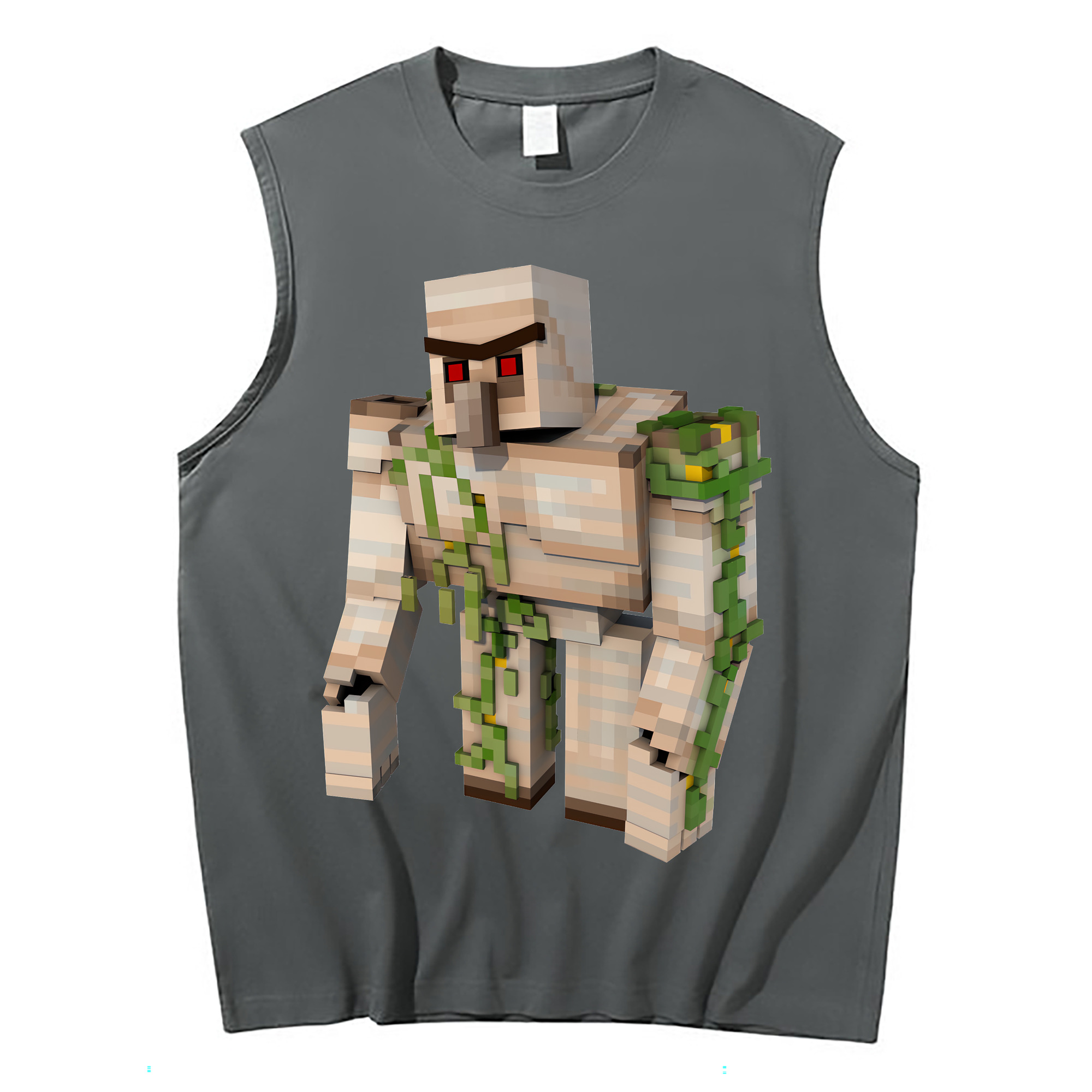（画像用） マインクラフト ブロックの世界 Minecraft MC Block world コットン100％タンクトップ（フロントプリント）